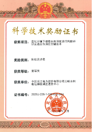 科學(xué)技術(shù)獎(jiǎng)勵(lì)證書壹等獎(jiǎng)